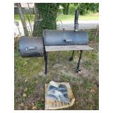 Vtg Brinkmann Offset Smoker Charcoal Grill With