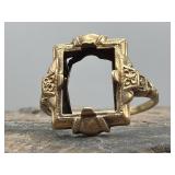 10k Yellow Gold Art Deco Era Setting Ring 1.76g