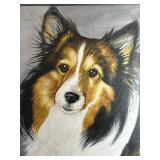 ORIGINAL OIL ON CANVASS SHELTIE SHEPHERD DOG