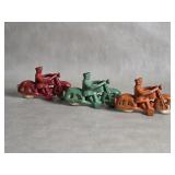 Vtg Hubley Style Cast Iron Motorcycle Toys all
