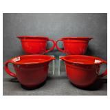 Rustic Red Enameled Metal Batter Bowls
