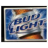 METAL BUD LIGHT BEER ADVERTISING SIGN