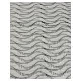 Wavy Design Black & White Machine Quilted Bed