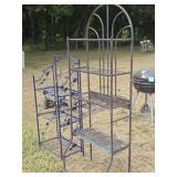 Two Metal Patio Bakers Rack Stands