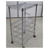 Chrome Rolling Wine Rack