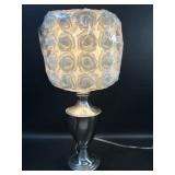 Silver Lamp w/ White Rose Shade