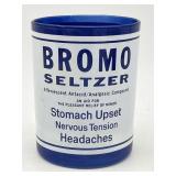 VINTAGE COBALT BLUE BROMO SELTZER GLASS