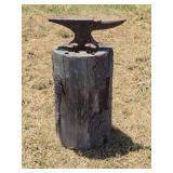 Antique Anvil on Stump