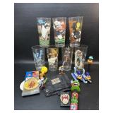 Looney Tune Pepsi Glasses + Small Toys