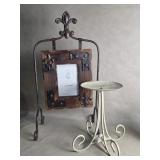 Rustic Wood Picture frame Stand Fleur de Lys  &