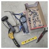 Flat of Tools w/ Sockets, Filter Wrench, & Hammer