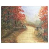 ORIGINAL PAINTING ON CANVASS AUTUMN COUNTRY LANE