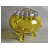 UV Reactive Viking Glass Flowerlite Rose Bowl W/