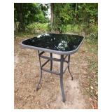 High Top Bistro Table Patio Furniture Glass Top