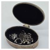 925 SILVER EARRINGS, NECKLACE & RING IN PLATED