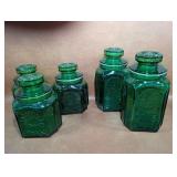Wheaton Emerald Green Sunflower Jar Canisters