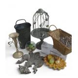 Box Lot Galvanized Farmhouse Wall Pocket Basket,