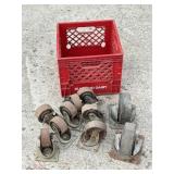 MILK CRATE OF CASTERS APPLIANCE/UTILITY WHEELS
