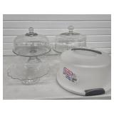 Collection of Cake Stands and Covers / Lids Cake