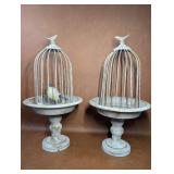 2 Metal Birdcage Flower Stands