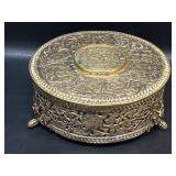 Vintage Jewelry Casket Ormolu , Lid Has Non