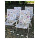 Set of Four Folding Patio Chairs