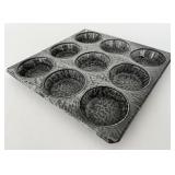 Vintage Graniteware Grey Enamelware Muffin Pan