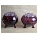 Viking Glass & LE Smith Amethyst Color Footed