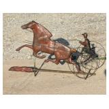 Antique Vintage Copper Sulky Jockey Horse