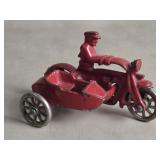 Hubley Style Cast Iron Cop Motorcyle Red