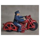 Vintage Hubley Style Cast Iron Police Motorcycle