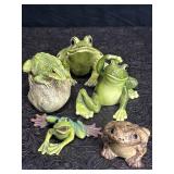 5 RESIN & CERAMIC FROGS