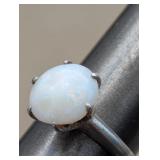 Classic Solitaire Opal Ring Set in Sterling