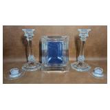 Art Deco Style 5"x7" Glass Photo Frame & Candle