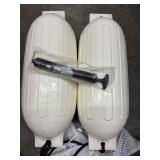 2 Boat Fender Bumper Dock Buoys w/ Mesh Bag & Air