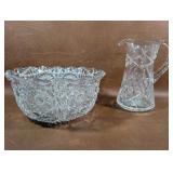 Crystal Hobstar Bowl and Pinwheel Pitcher