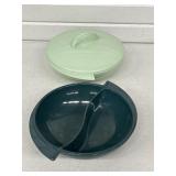 VINTAGE BOONTON WARE COVERED DISH & DIVIDED DISH