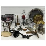 Box Lot Metal Decor Brass , Cast Iron, Candle