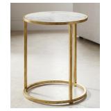 Round Marble End Table Modern