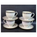 4 Lenox Harrison Pattern Footed Coffee Cups w/