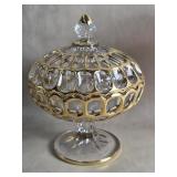 Vintage Fenton ? Thumbprint Compote Pedestal Bowl