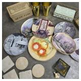 Collector Plates, Decor, & Coasters Lot