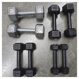 15, 12, 8, & 5 Lb. Dumbell Pairs