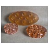 Pink Satin Oval Flower Frog & Others