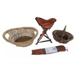 Baskets & Tri-Leg Stool