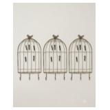 3 Rustic, Vintage-Style Birdcage Wall Organizers