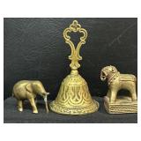Vintage Brass Elephant Paperweight , Bell &