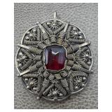 Handmade Pendant with Red Stone
