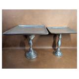 The Opulent Collection Raw Nickel Pedestal Trays