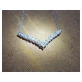 14kt White Gold & Diamond Chevron Necklace